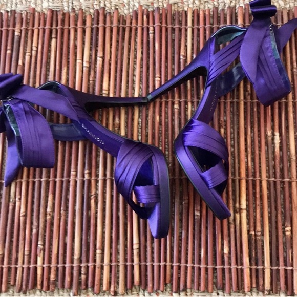Michael Shannon Purple Satin Heels 6M - Picture 4 of 8